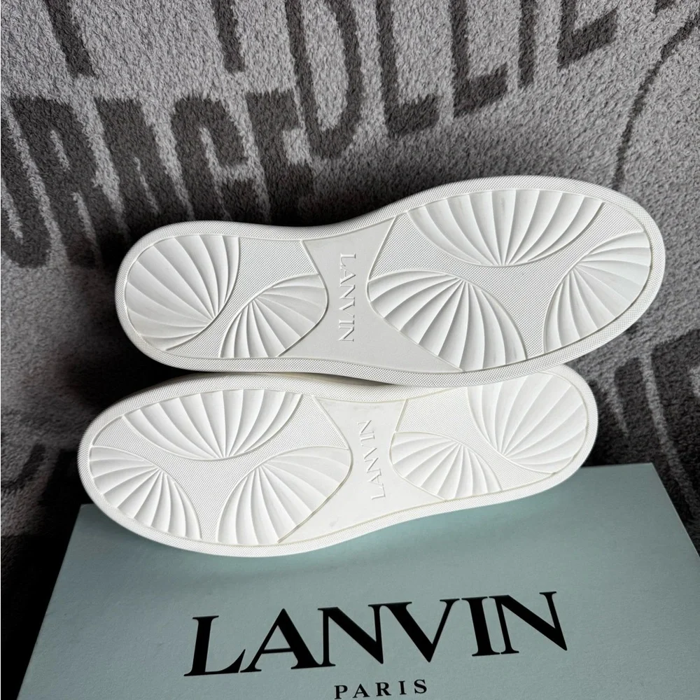 Lanvin DDB0 white dark green sneakers  FM-SKDK0A-GOTE-E23 size 43/10 NWT - Picture 5 of 12